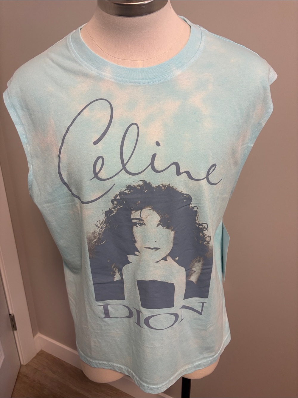 Celine Graphic Tank Top in Light Blue